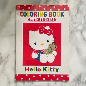 1993 Sanrio HELLO KITTY Mini Coloring Book with Vintage Red Japan NEW Rare